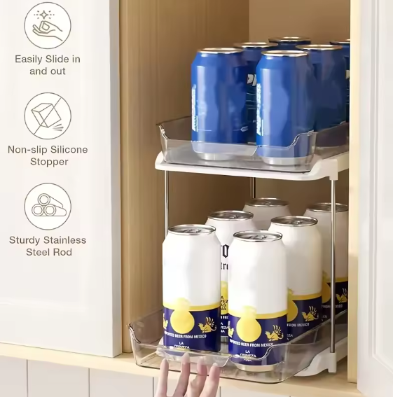 Under-Sink Organizer (4-Pack) – 2-Tier Pull-Out Drawers for Bathroom & Kitchen