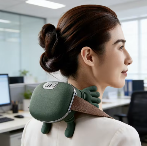 Neck & Shoulder Massager – Rechargeable, Deep Kneading, Finger-Pressure Relief (No Heat)