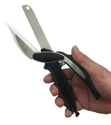 2-in-1 Kitchen Scissors & Cutting Board – Stainless Steel, Chop Fruits & Vegetables Directly into Bowls