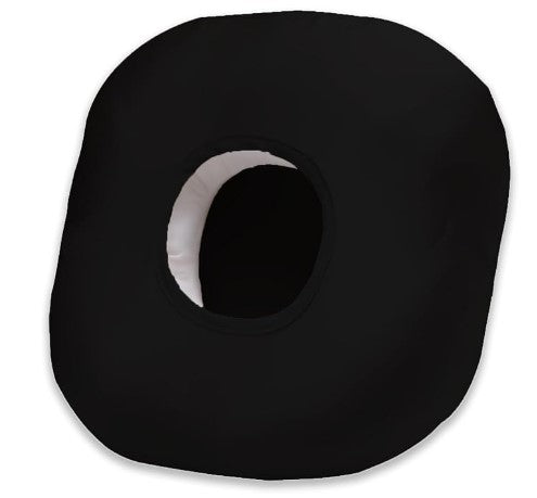 Ear Piercing Pillow for Side Sleepers with Ear Hole, Donut Pillow for Ear with Silky Pillowcase for CNH and Ear Pain Inflammation Pressure Sores Piercing, Ear Guard Pillow (Black Silk)