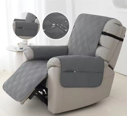 Waterproof Recliner Cover – Non-Slip, Washable, with Side Pocket & Elastic Straps