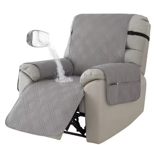 Waterproof Recliner Cover – Non-Slip, Washable, with Side Pocket & Elastic Straps