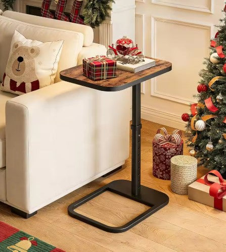 C-Shaped TV Tray Table – Adjustable Height & Flip-Top for Couch or Bed