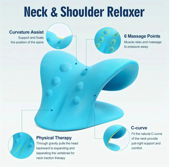 C‑Shaped Cervical Traction Pillow – TMJ Relief, Neck Stiffness & Posture Correction