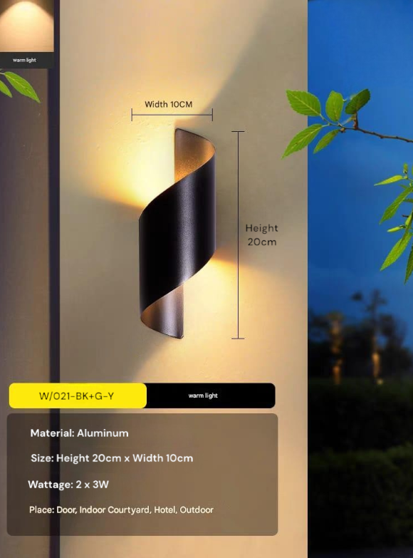 10W Nordic LED Wall Lamp – Indoor/Outdoor Waterproof Sconce