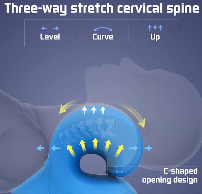 C‑Shaped Cervical Traction Pillow – TMJ Relief, Neck Stiffness & Posture Correction