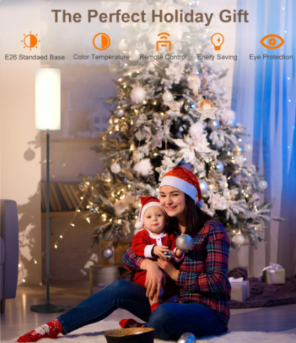 Dimmable Floor Lamp – Remote + Foot Switch, Energy-Saving LED