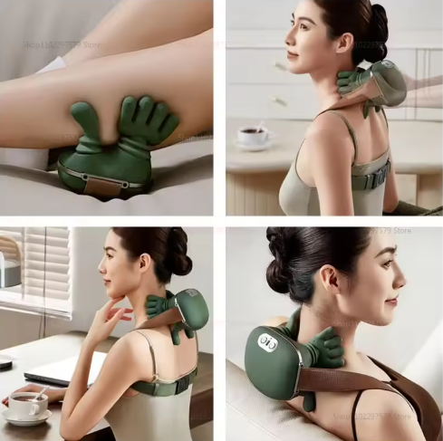 Neck & Shoulder Massager – Rechargeable, Deep Kneading, Finger-Pressure Relief (No Heat)