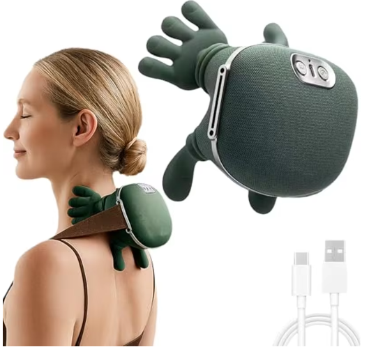 Neck & Shoulder Massager – Rechargeable, Deep Kneading, Finger-Pressure Relief (No Heat)
