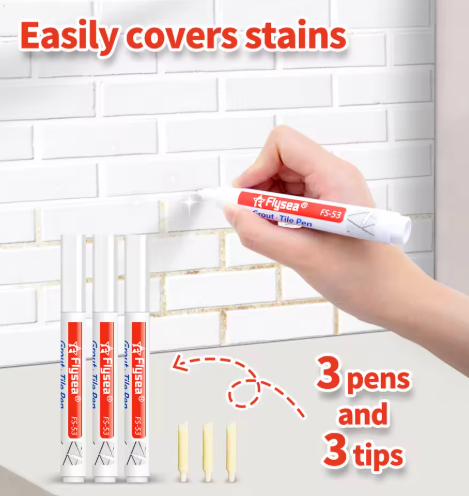 Grout Pen – Waterproof Tile & Seam Repair Marker for Bathroom, Floor & Wall (White)