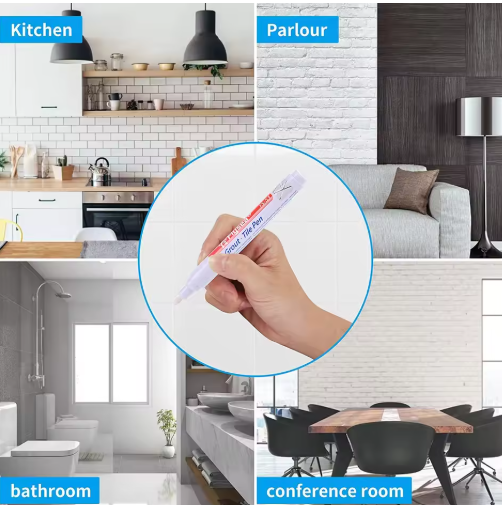 Grout Pen – Waterproof Tile & Seam Repair Marker for Bathroom, Floor & Wall (White)