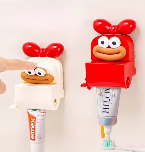 Wall-Mounted Toothpaste Dispenser – Manual, No Electricity, for a Cleaner Bathroom Countertop