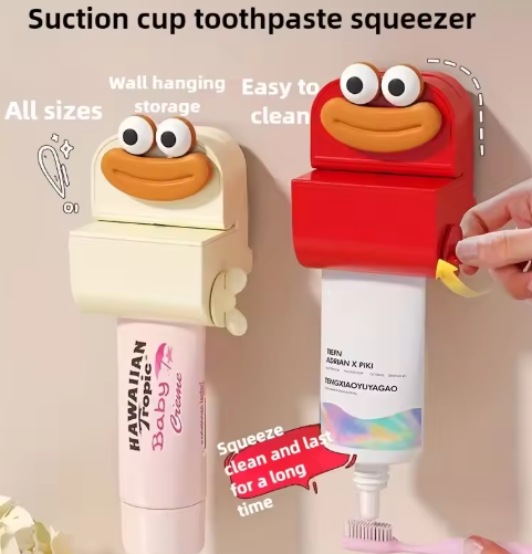 Wall-Mounted Toothpaste Dispenser – Manual, No Electricity, for a Cleaner Bathroom Countertop