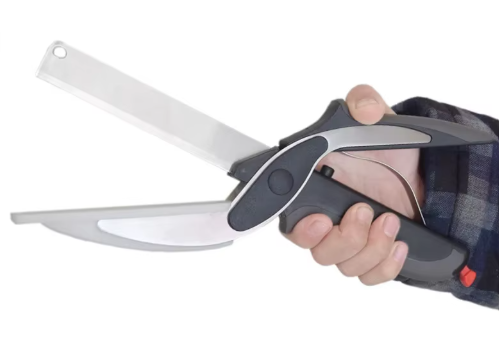 2-in-1 Kitchen Scissors & Cutting Board – Stainless Steel, Chop Fruits & Vegetables Directly into Bowls