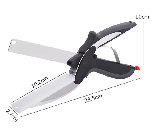 2-in-1 Kitchen Scissors & Cutting Board – Stainless Steel, Chop Fruits & Vegetables Directly into Bowls