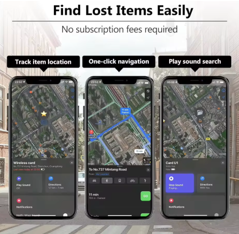 Slim Wallet Tracker Card – Works with Find My App, Bluetooth Tracker for Wallet & Keys (AirTag Alternative)