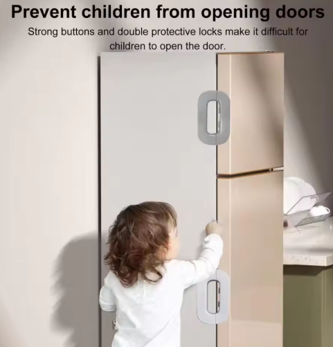 Adhesive Refrigerator Safety Lock – Childproof Lock for Fridge, Drawers & Cabinets (Multi-Purpose)