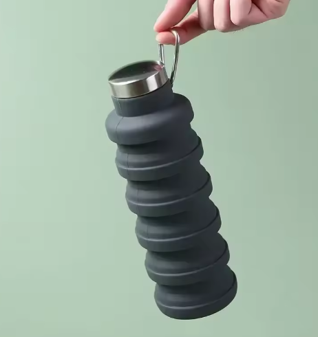 Foldable Silicone Water Bottle – Portable Collapsible Bottle for Travel & Sports