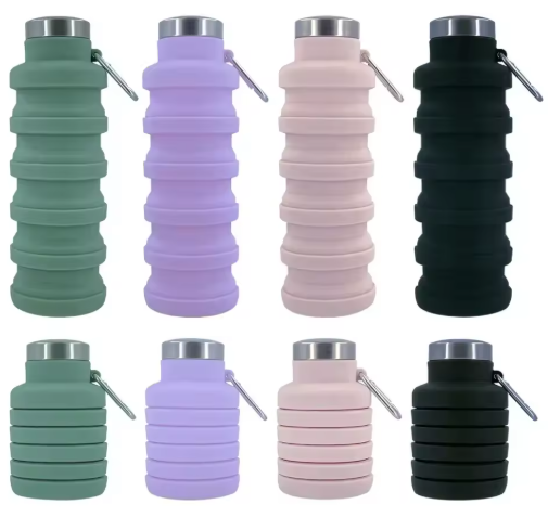 Foldable Silicone Water Bottle – Portable Collapsible Bottle for Travel & Sports