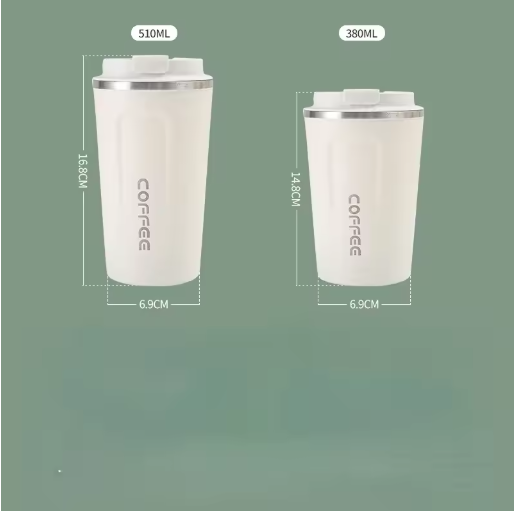 Leak-Proof Stainless Steel Travel Mug – 510ml Thermal Coffee Cup for Office & Travel