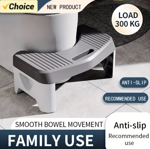 Toilet Stool – Squatting Footstool for Adults, Kids & Pregnant Women (Anti-Slip)