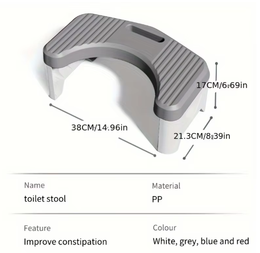 Toilet Stool – Squatting Footstool for Adults, Kids & Pregnant Women (Anti-Slip)