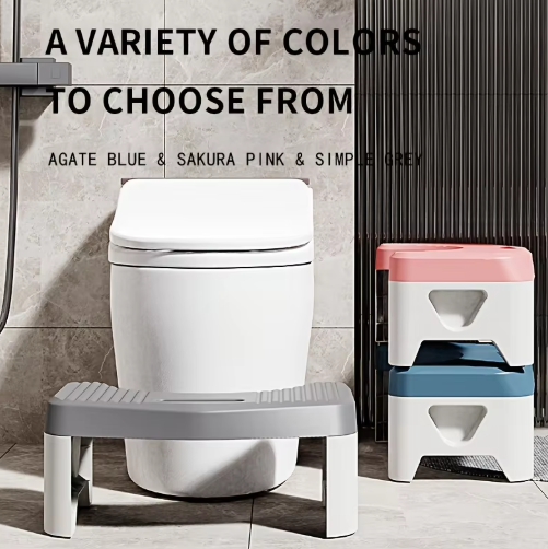 Toilet Stool – Squatting Footstool for Adults, Kids & Pregnant Women (Anti-Slip)