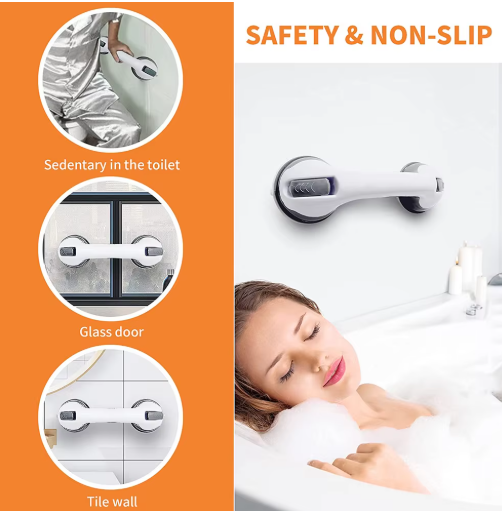 Suction Cup Grab Bar – Shower Safety Handle for Bathroom, Anti-Slip Support
